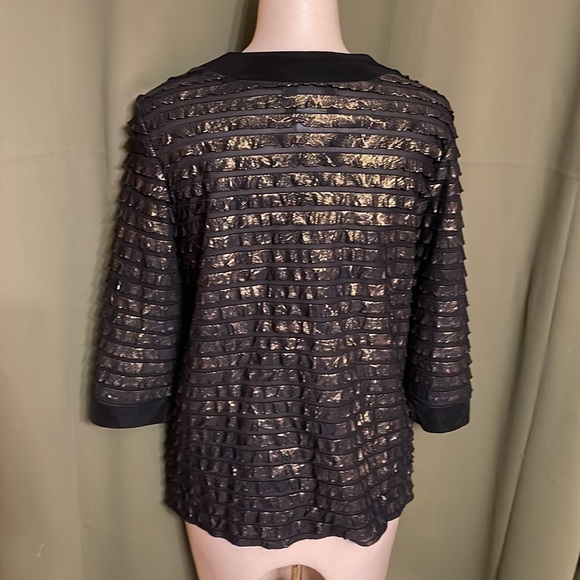 Slinky Brand Jackets & Coats Vintage Slinky Metallic Black And Gold